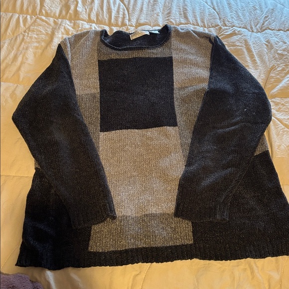 90s inspired grey and black sweater carolyn bessette kennedy aesthetic - Picture 2 of 4